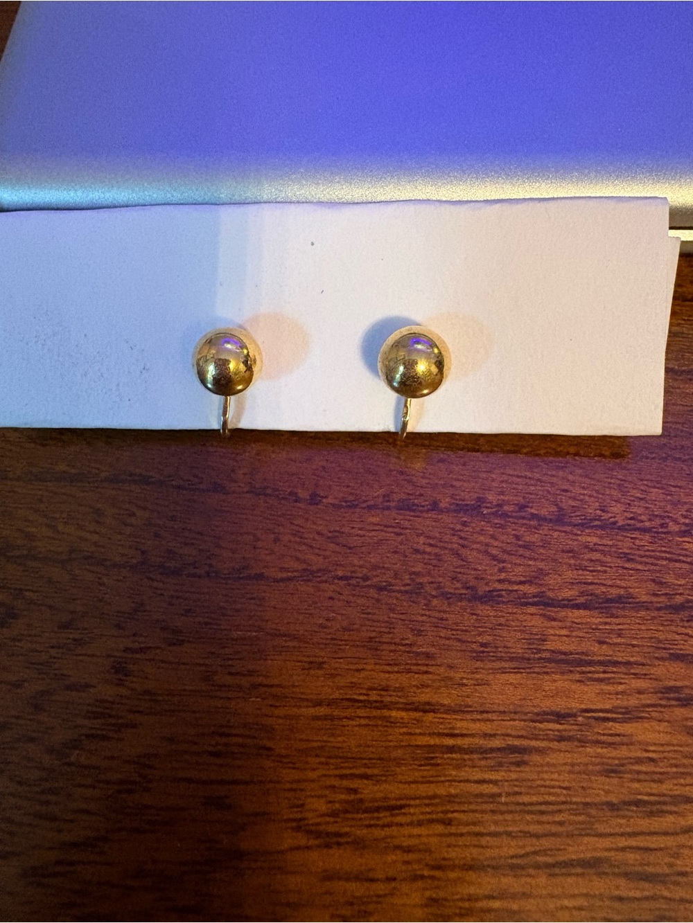 Vintage Polished Gold Ball Earrings
